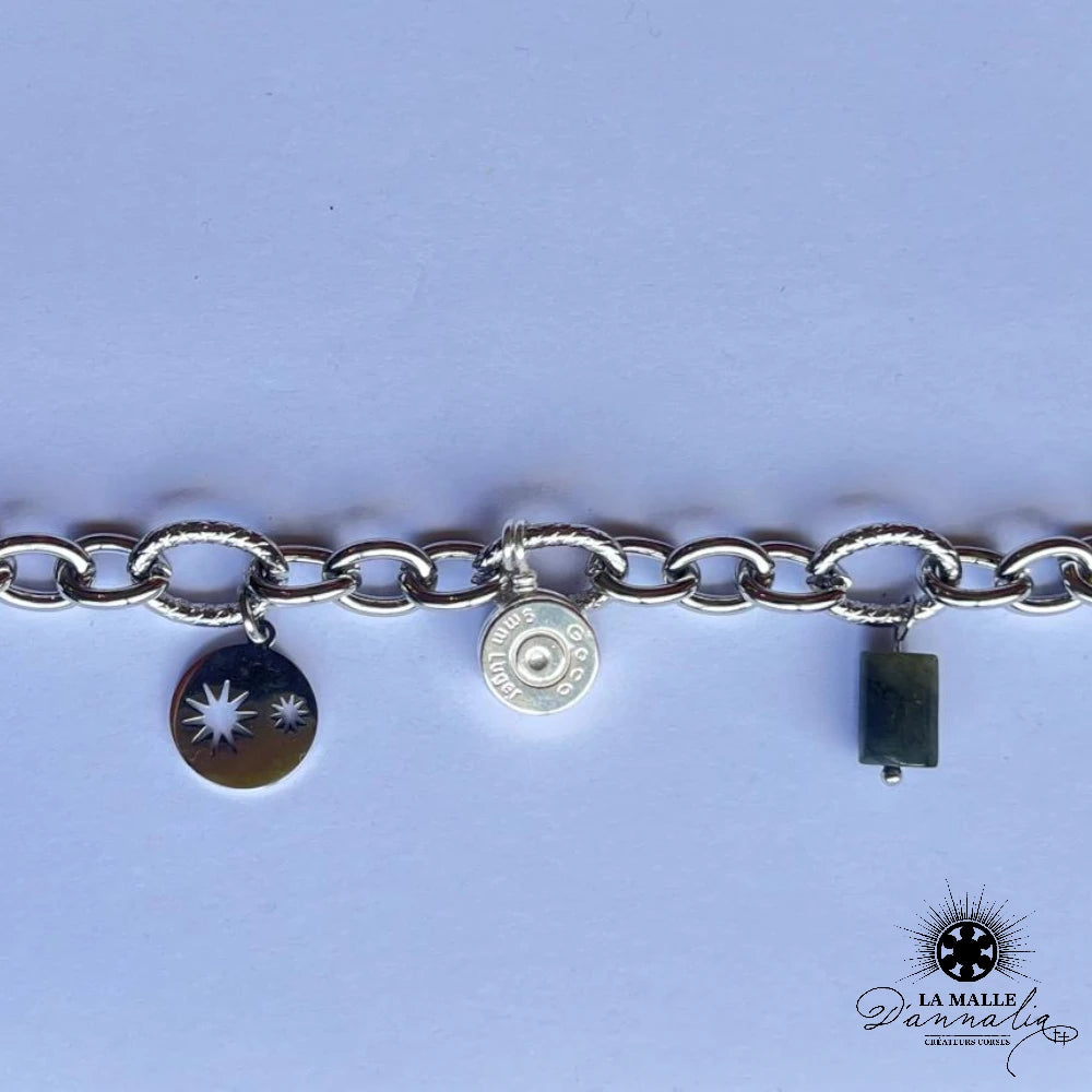 lamalledannalia-bijou-bracelet douille-pierre-chaine-étoile-argent-grosse chaine-argenté