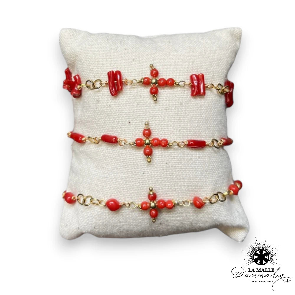 lamalledannalia-bijou-corail-bracelet-acier-inoydable-morceaux-corail-croix-religieux