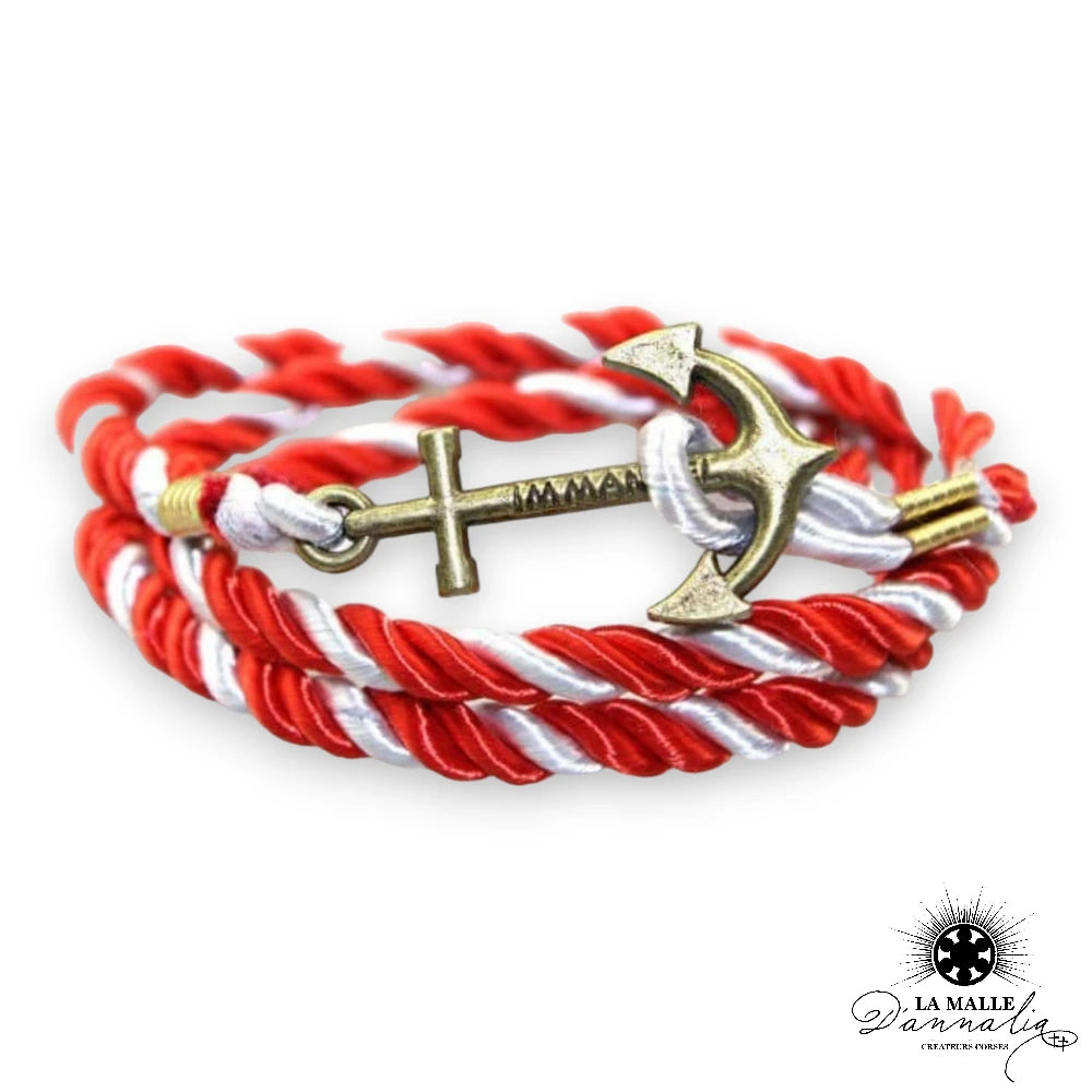 bracelet ancre rouge lamalledannalia