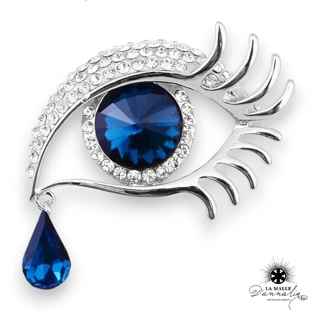 lamalledannalia-broche-yeux-bleu-larme-argent