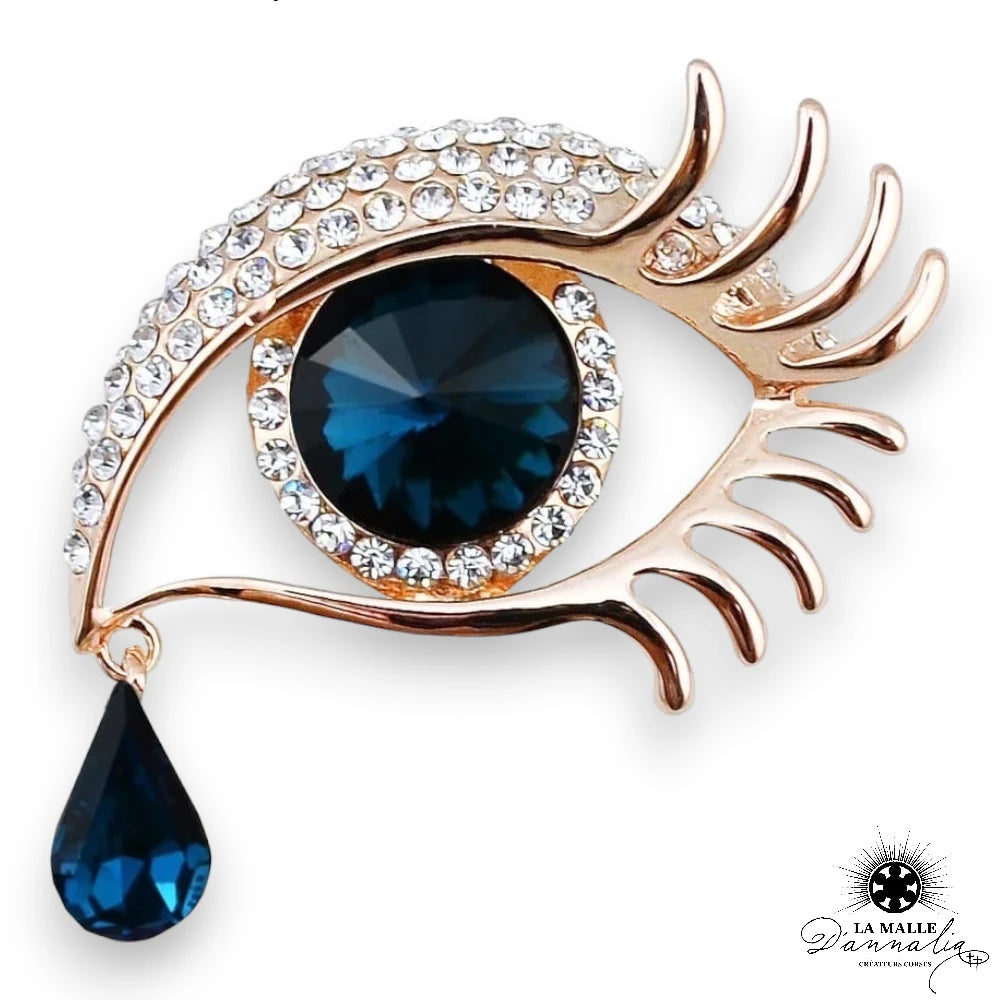 lamalledannalia-broche-yeux-bleu-larme-dore