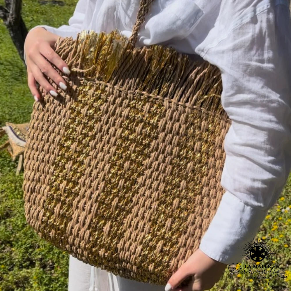 lamalledannalia-sac-osier-ete-plage-panier-paille-dore-sacdeplage-or-summer