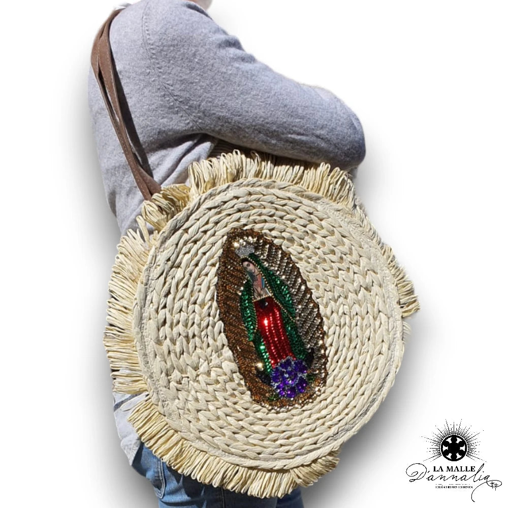 Panier sales paille rond