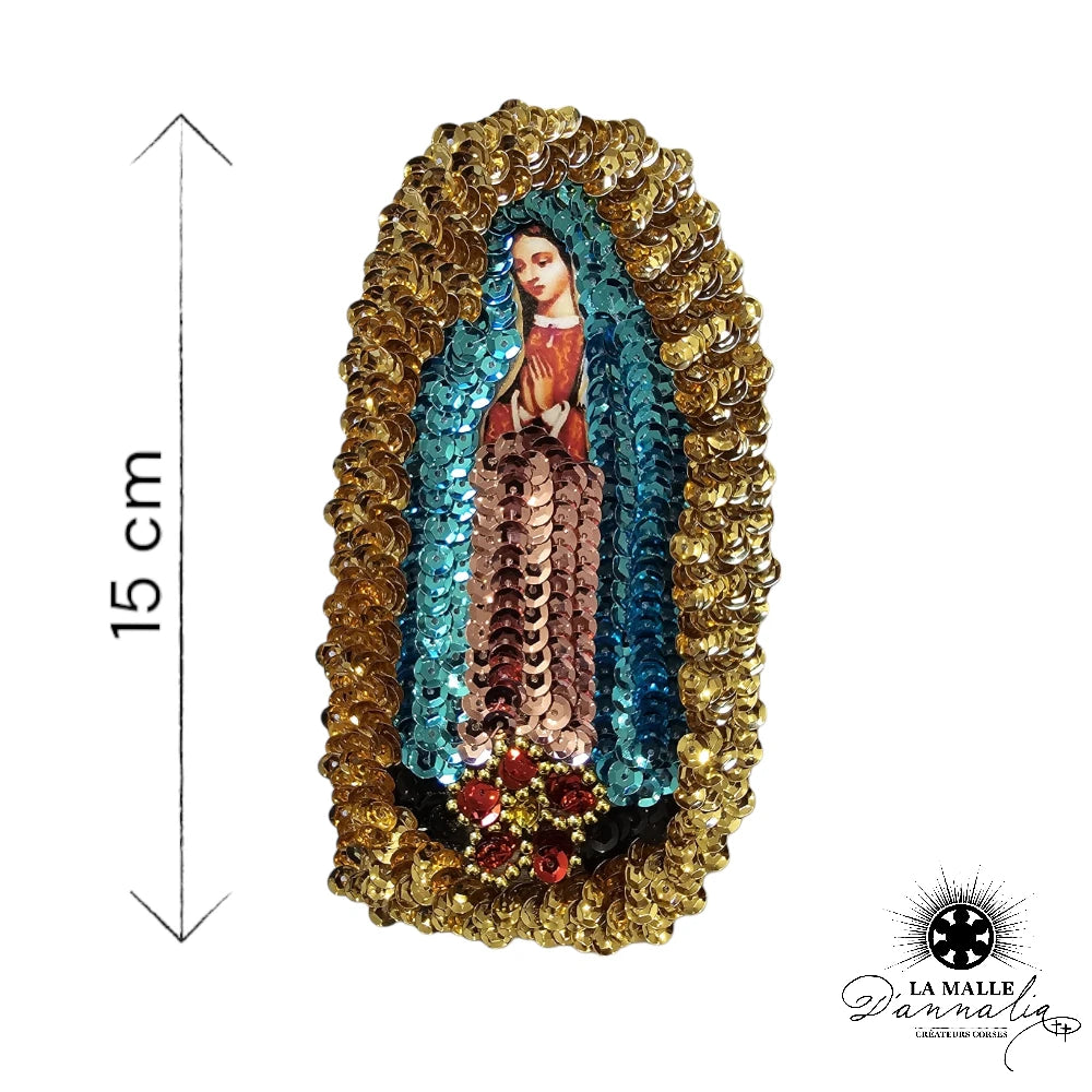 MEXIQUE  : Ecussons Vierge Guadalupe coloris fleur aléatoire