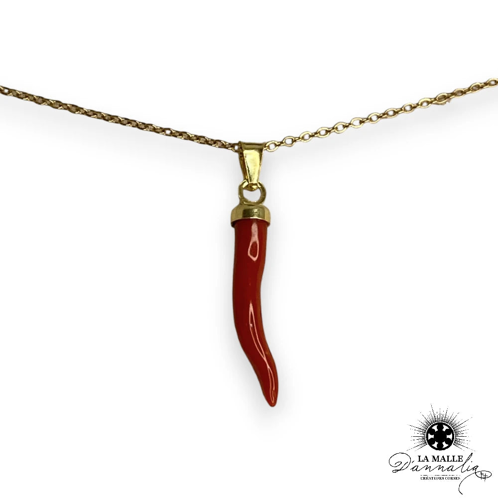 petit pendentif corail corne rouge corail veritable createur corse lamalledannalia