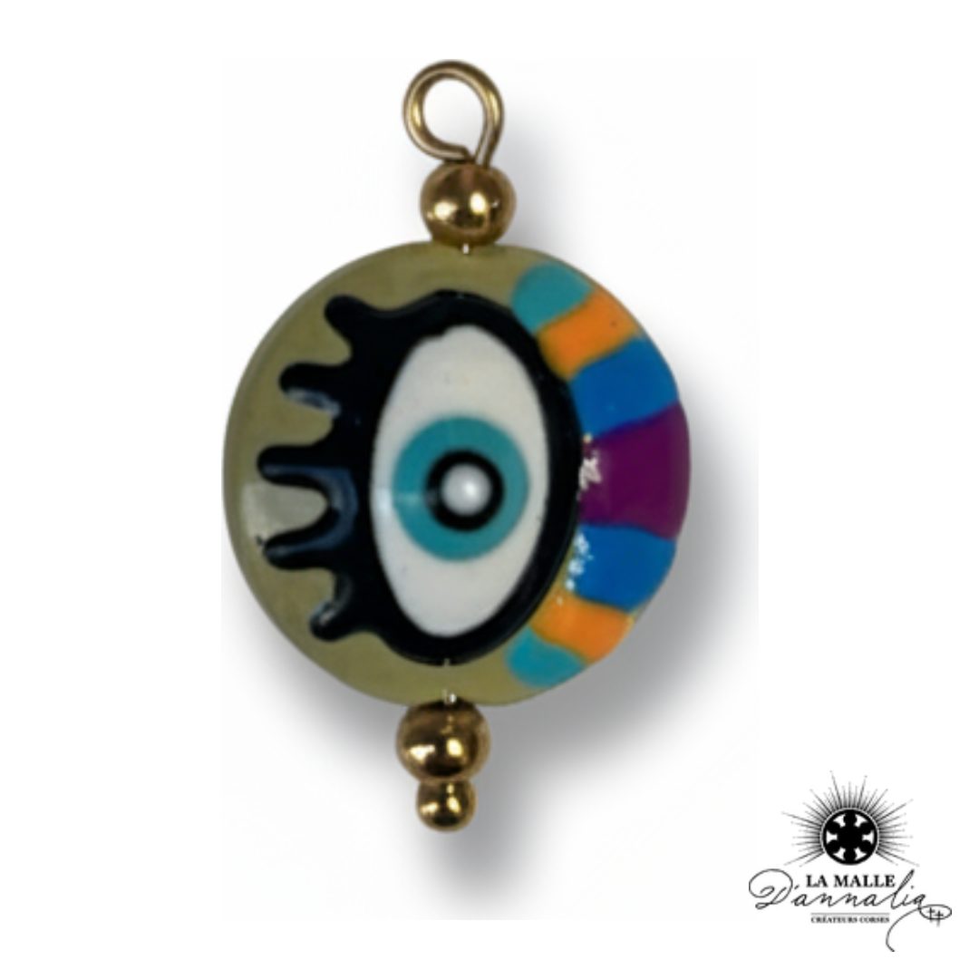 Breloque Petit Œil Multicolore — Charm Talisman Coloré 2,3 cm