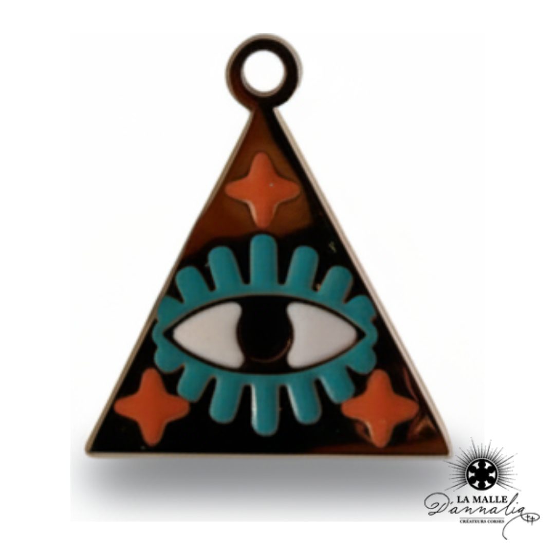 Breloque Triangle Œil — Charm Talisman Géométrique 1,6 cm