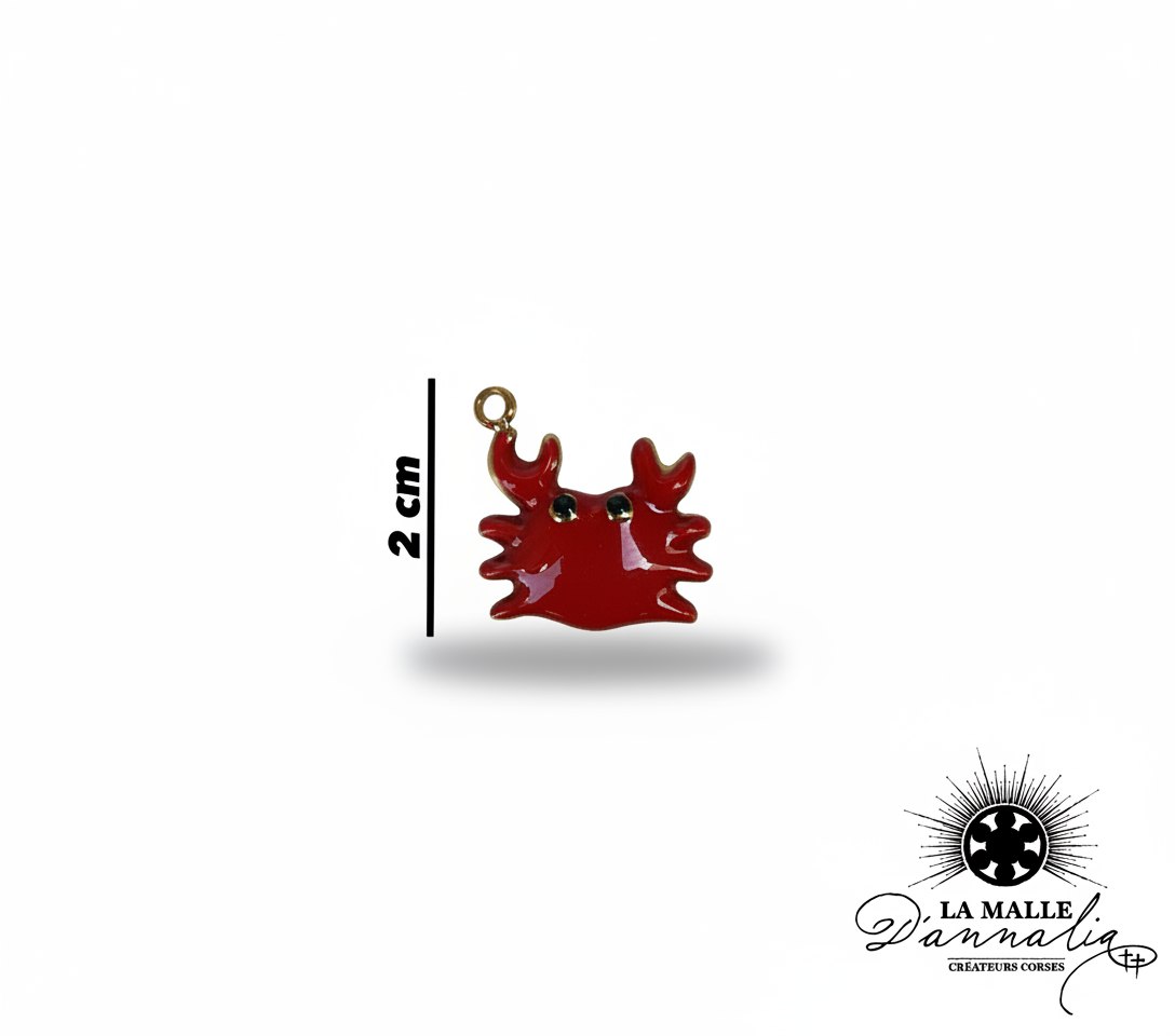 Breloque crabe rouge