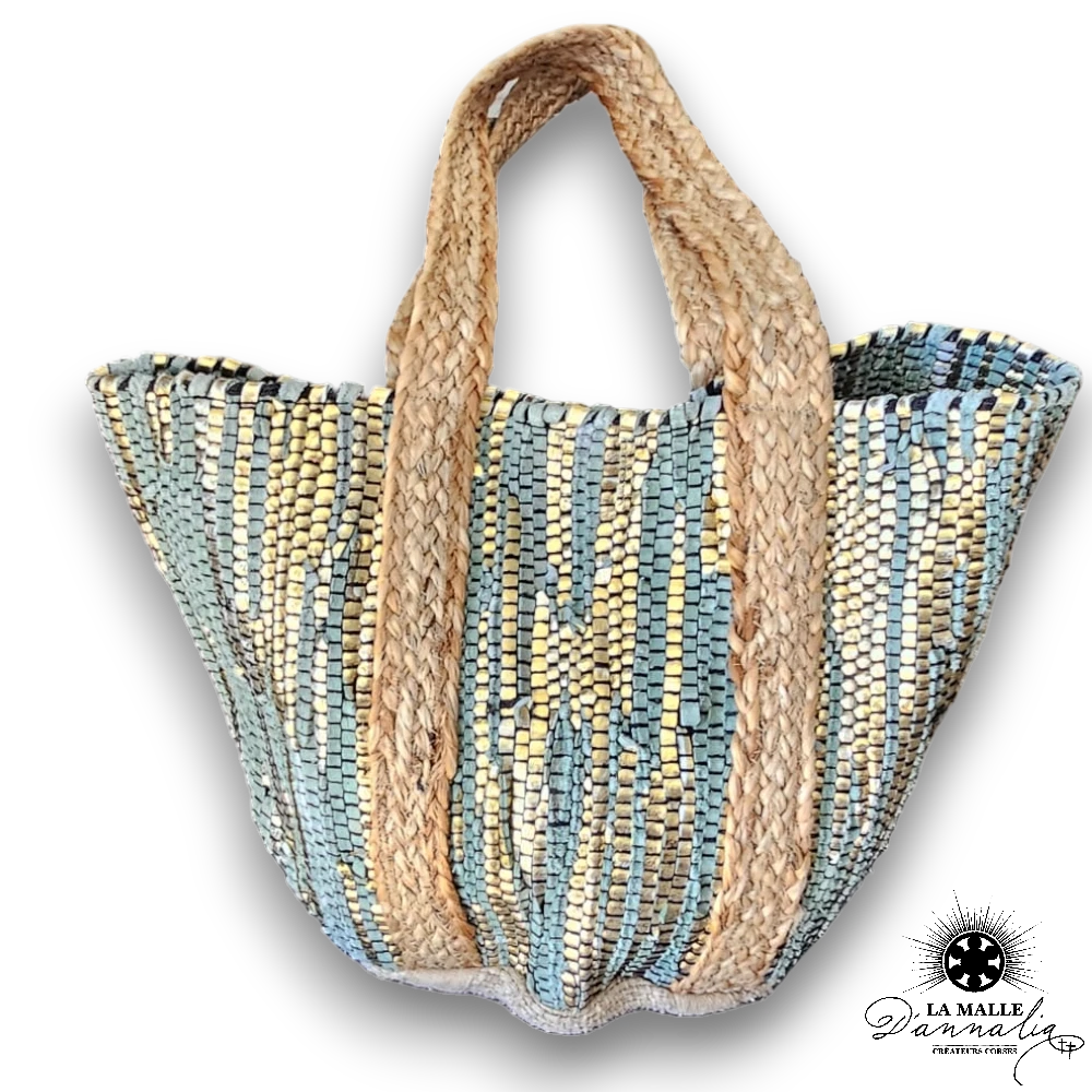 sac de plage turquoise lamalledannalia