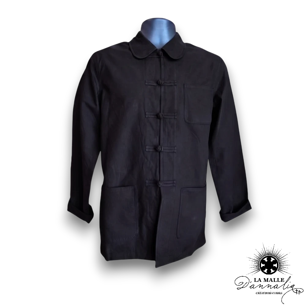 veste bleu de chine corse bastia bouton chinois noire chinois lamalledannalia