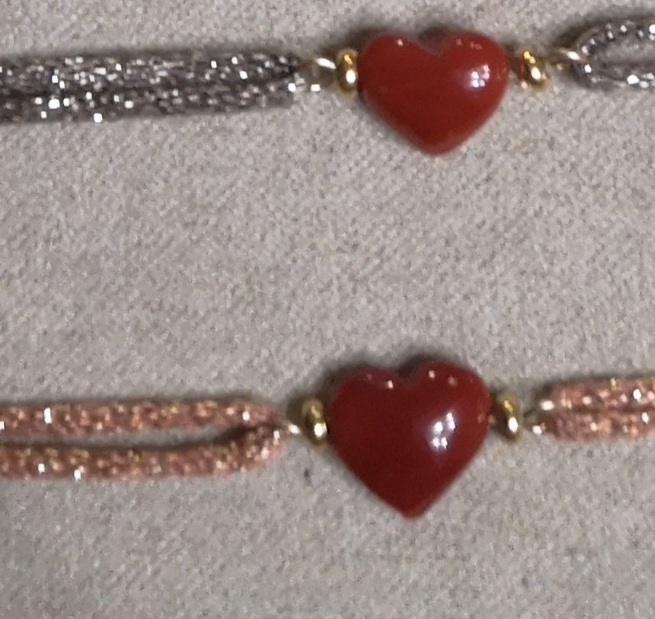 Bracelet Cœur en  corail