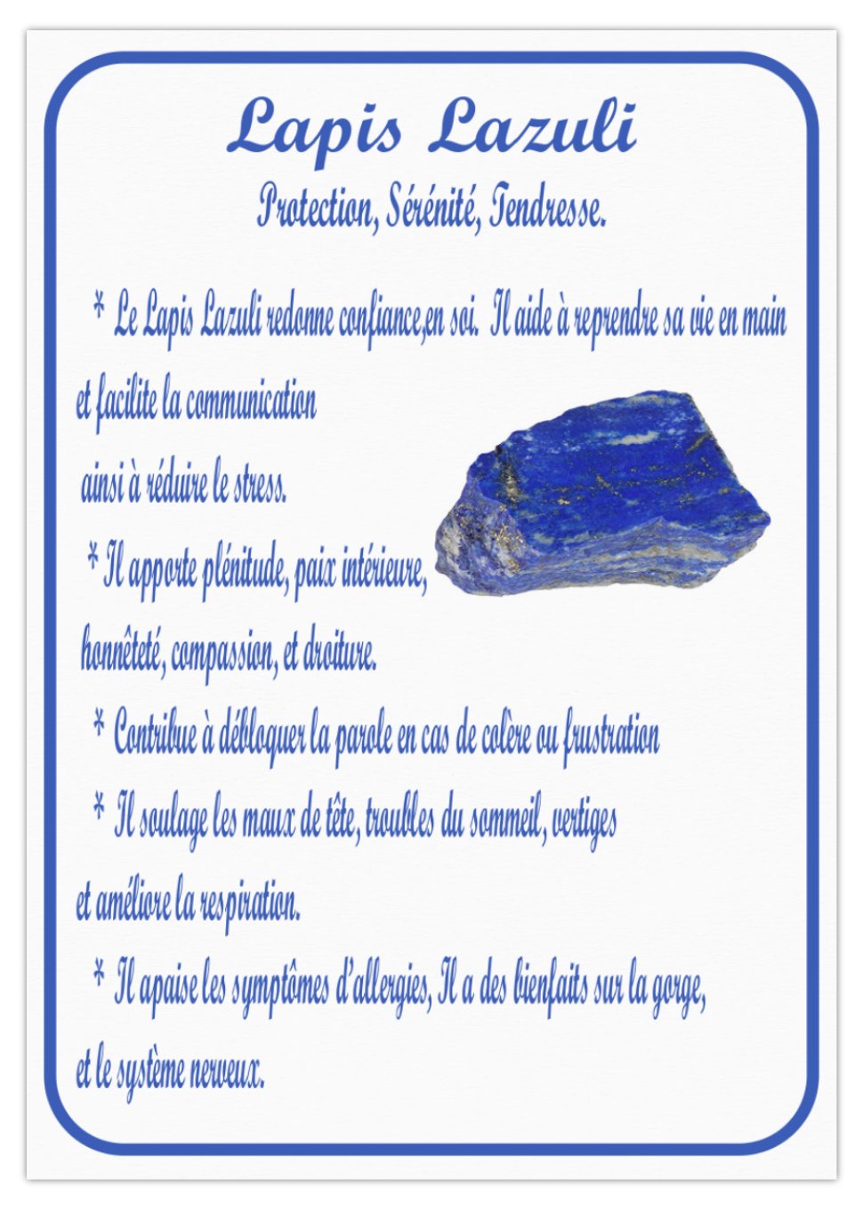Bracelet Lapis Lazuli :  Fil Rouge Porte-Bonheur Corse