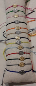 VIERGE : Bracelet corde vierge dore  acier inoxydable très fin