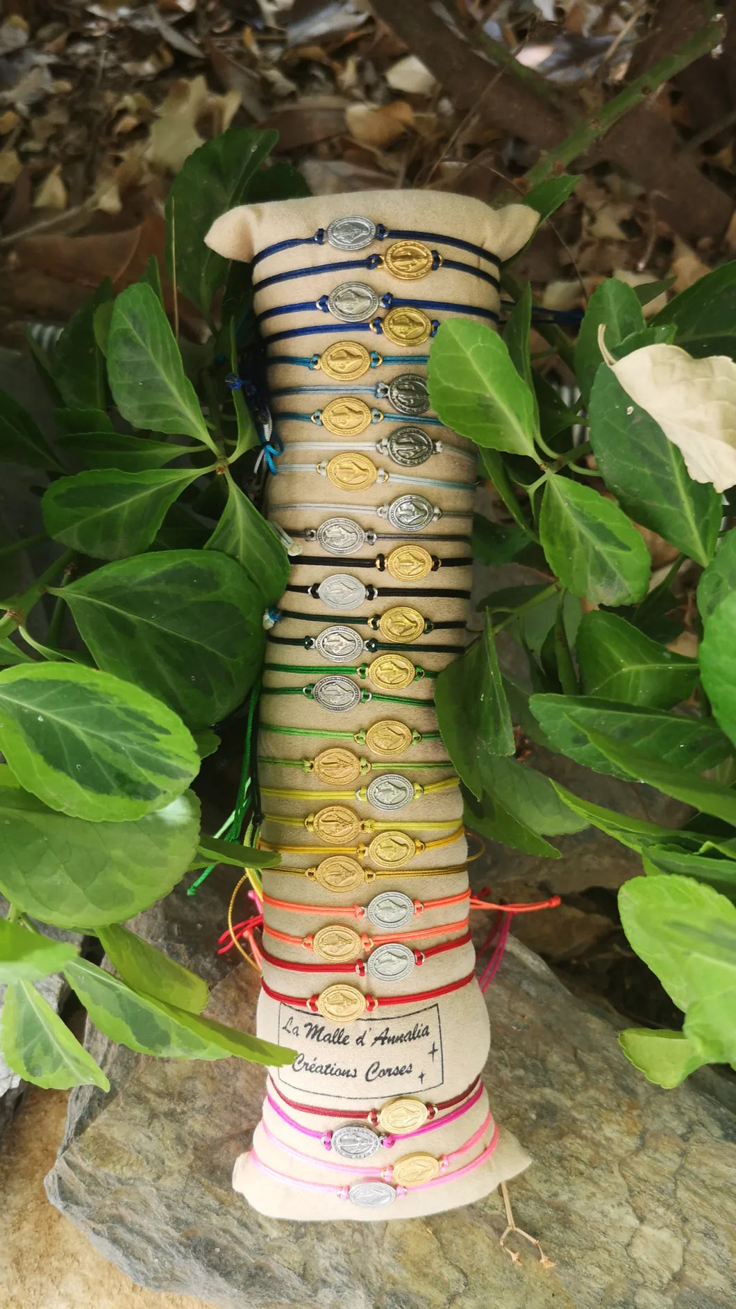 VIERGE : Bracelet corde vierge acier inoxydable argente