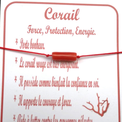 CORAIL : fil rouge tube de corail rouge