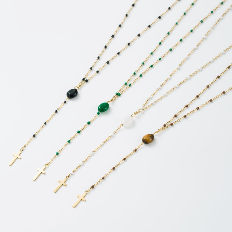 Chapelet  :  collier point de lumière  acier inoxydable