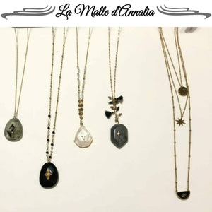 JADE : collier sautoir acier inoxydable