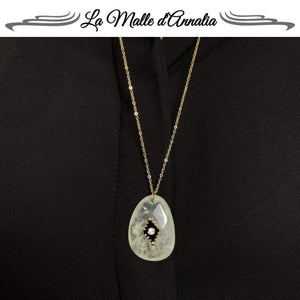 CITRINE : Collier sautoir en acier chirurgical 316L